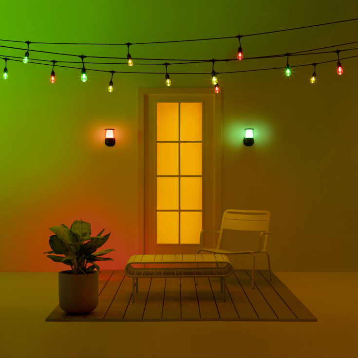 Wiz Elpas utelys vegg, fargeendring + hvit