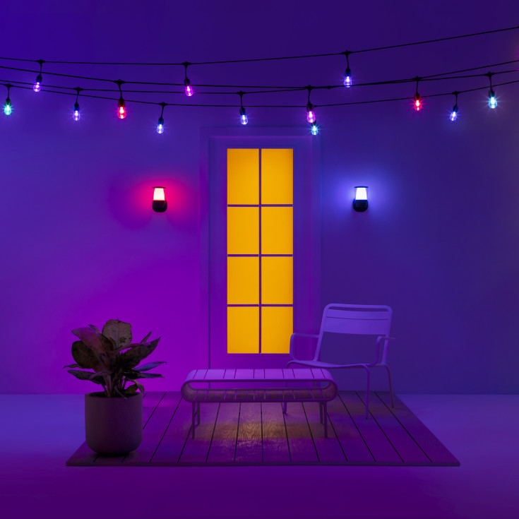 Wiz Elpas utelys vegg, fargeendring + hvit