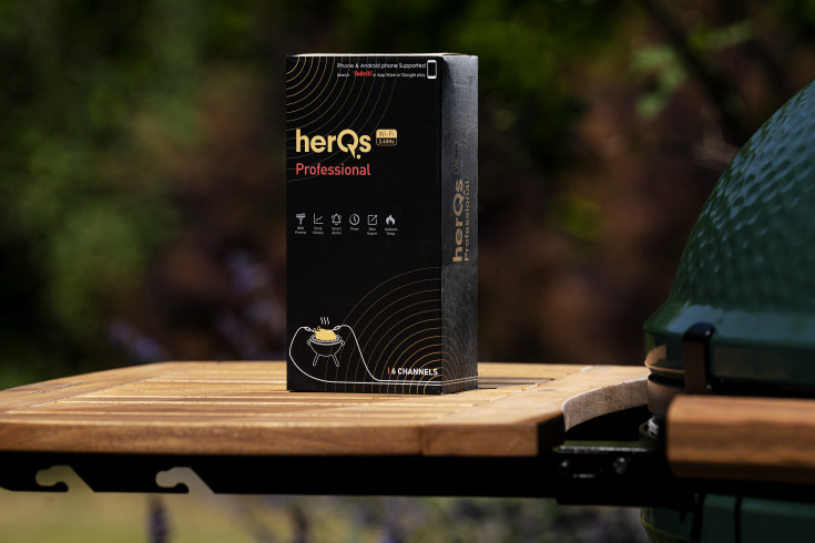 HerQs Professional, rostningstermometer med trådlös display, app styrning