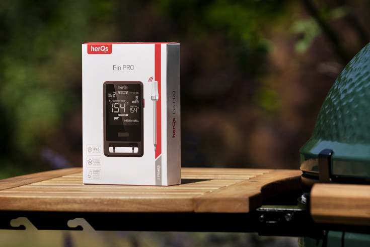 HerQs Pin Pro, 2 x steketermometer med trådløs skjerm, app styring