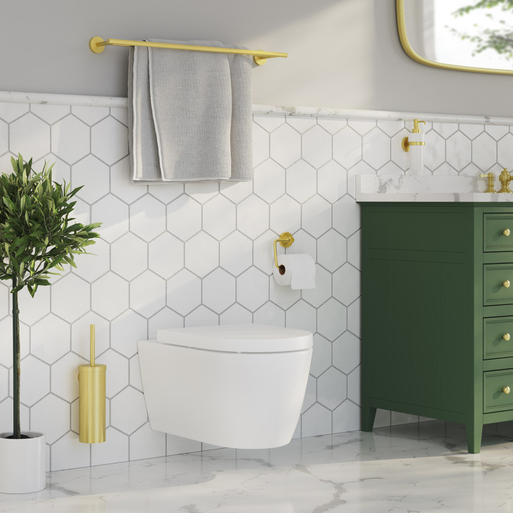 Smedbo Home toalettborste, borstad mässing