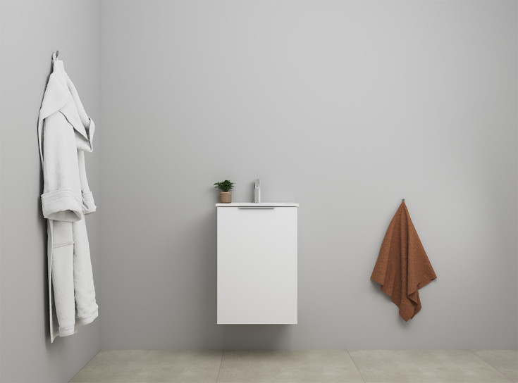 Sanibell Online møbelpakke, usamlet, 46x36 cm, hvit høyglans