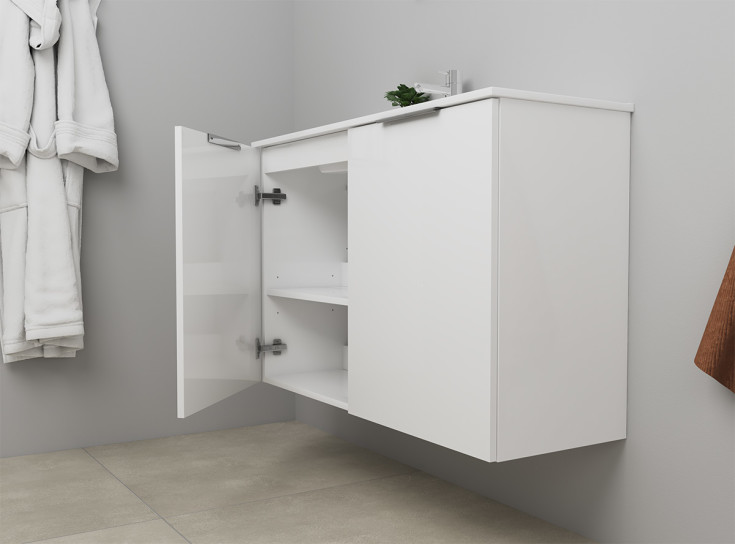 Sanibell Online möbelpaket, omonterad, 101x36 cm, vit högglans