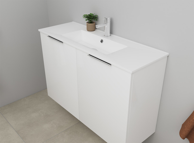 Sanibell Online møbelpakke, usamlet, 101 x 36 cm, hvit høyglans