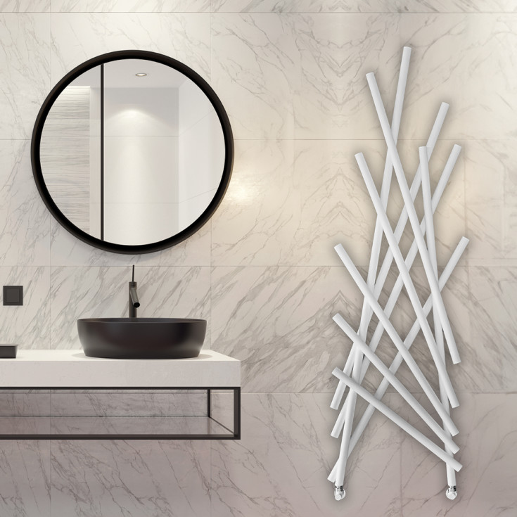 Kriss Nature håndklædetørrer, 173,4x56,7 cm, hvid