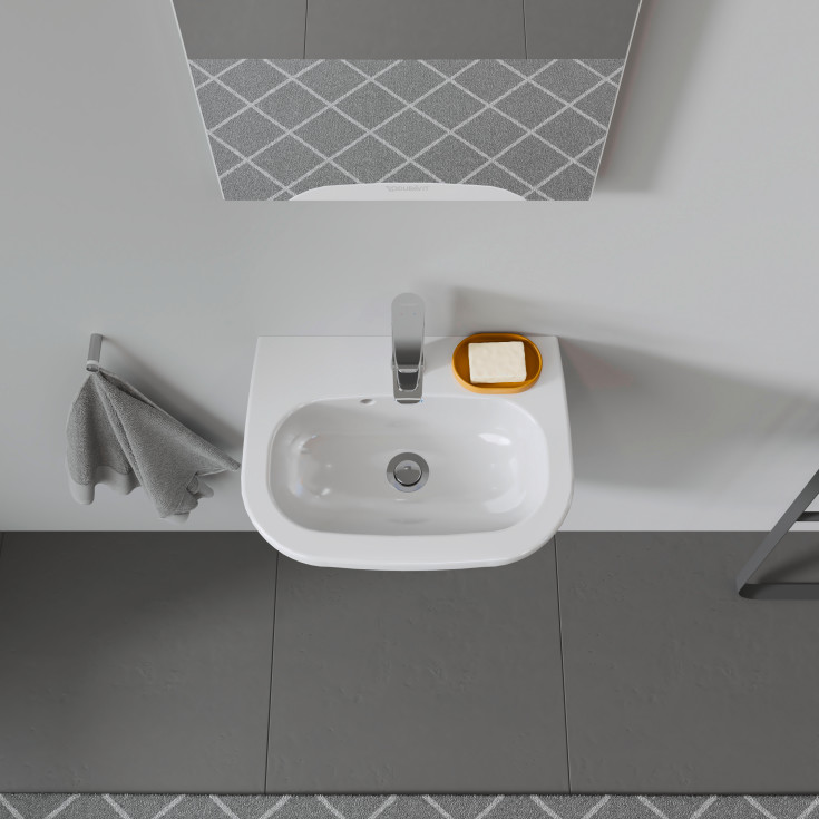 Duravit D-kode vegghengt servant, 45x34 cm, hvit