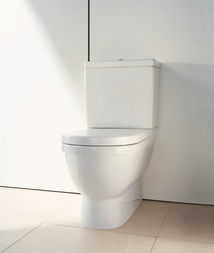 Duravit Starck 3 underdel till golvstående toalett, rengöringsvänlig, vit