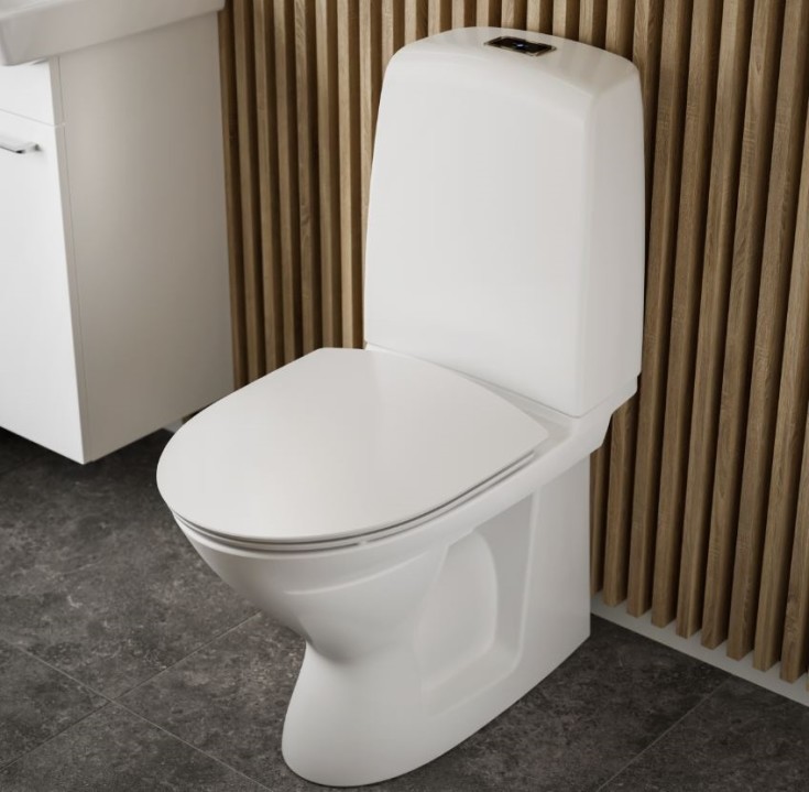 Ifö Spira toilet, uden skyllekant, rengøringsvenlig, hvid