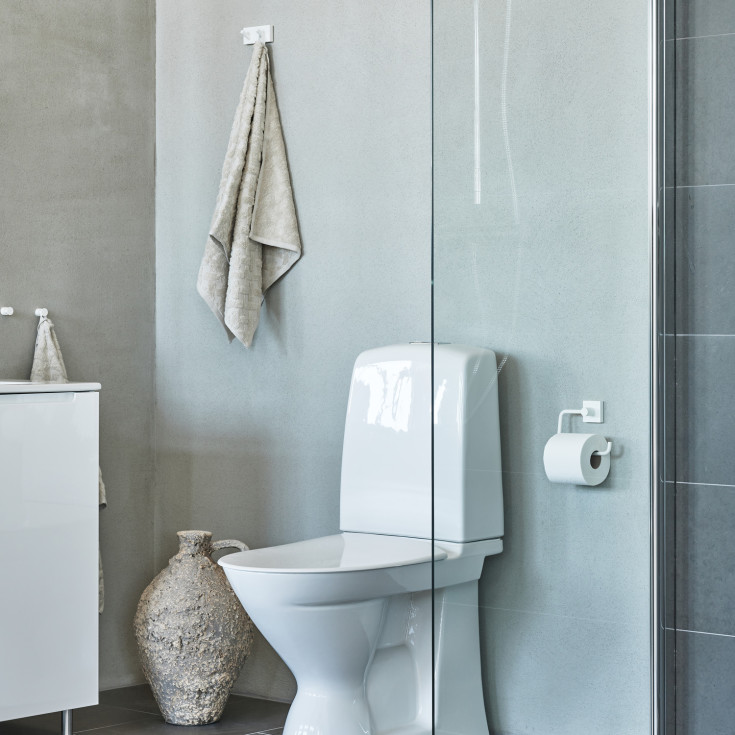 Smedbo House toiletrulleholder, mat hvid