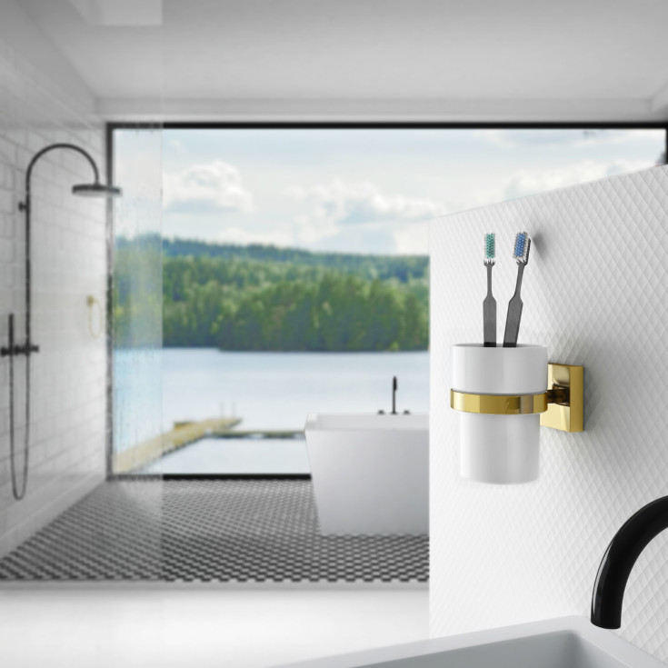 Smedbo House tandborstmugg, polerat mässing