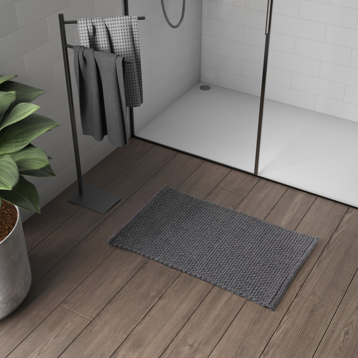 Hefe Knot badematte, 50x80 cm, grå