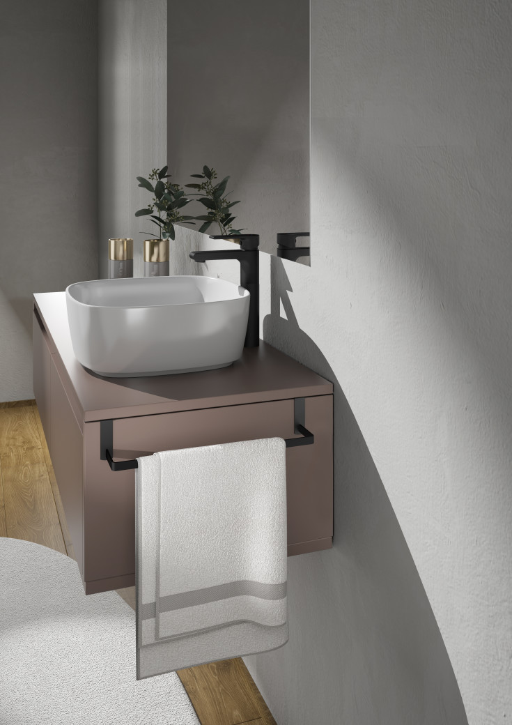 Hefe håndklestang, 30 cm, matt sort