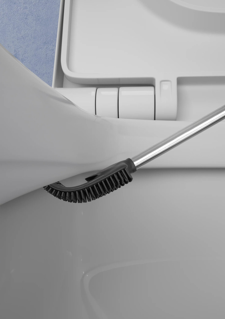 Hefe Bia toalettbørste, børstet rustfritt stål