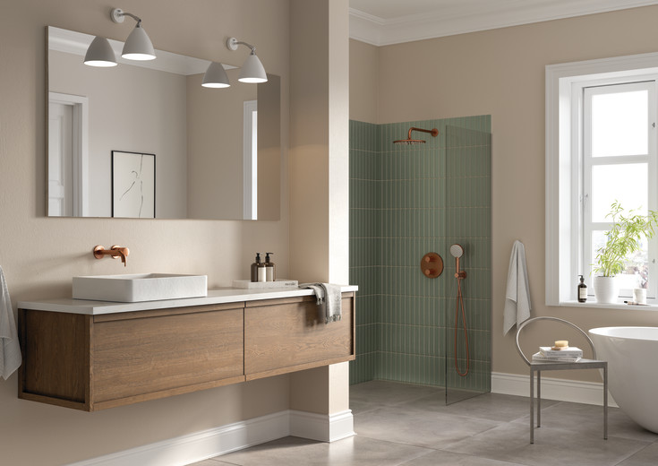 Damixa Osier håndvaskarmatur, børstet kobber