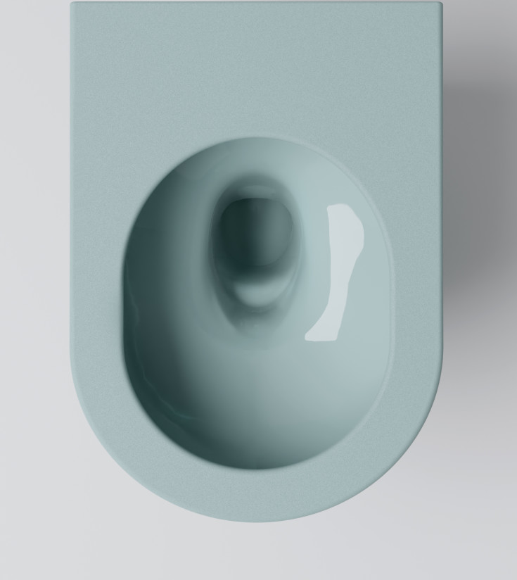 GSI Pura vägghängd toalett, utan spolkant, rengöringsvänlig, matt ljusgrön