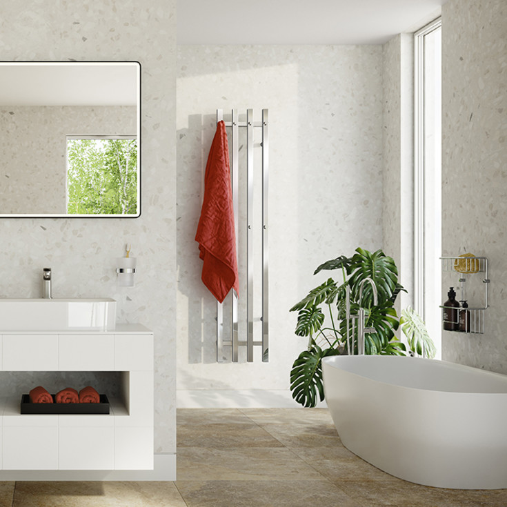 Smedbo Dry FK714 håndklædetørrer, el, 30x150 cm, poleret rustfrit stål