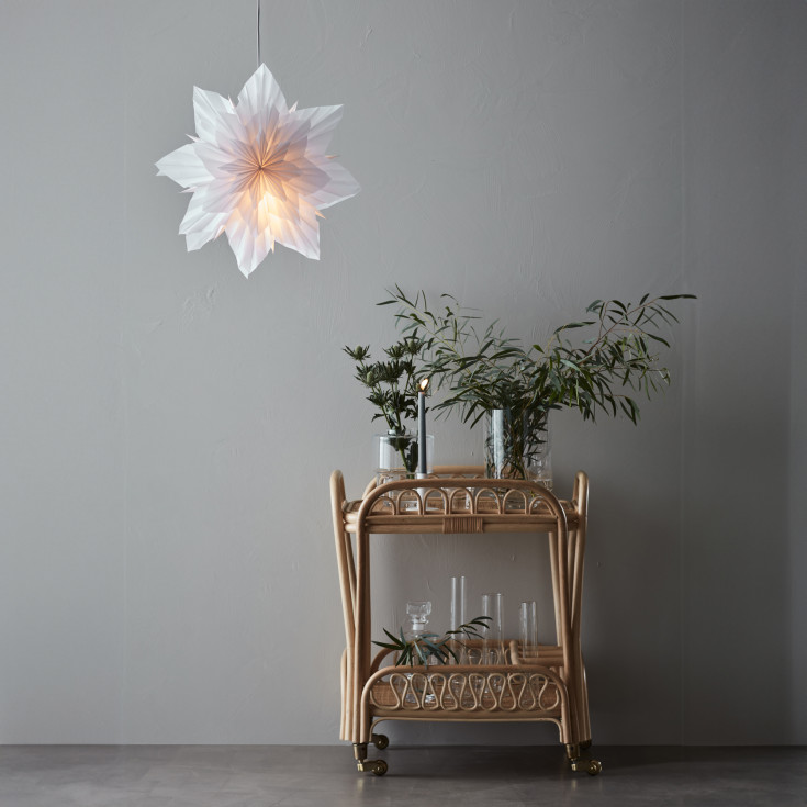 Markslöjd Neela adventsstjärna med ljus, 48 cm, vit