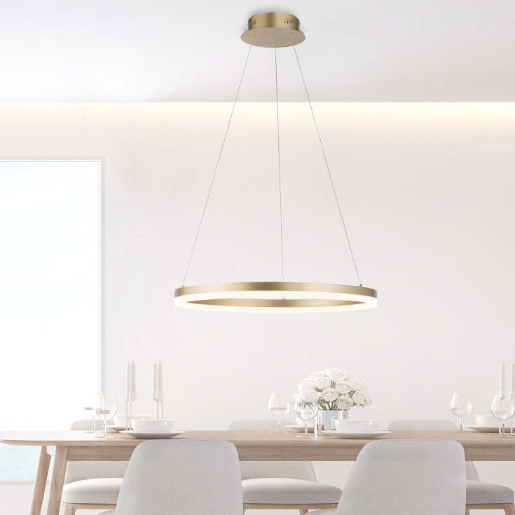Paul Neuhaus Titus pendellampa, mässing, Ø60 cm