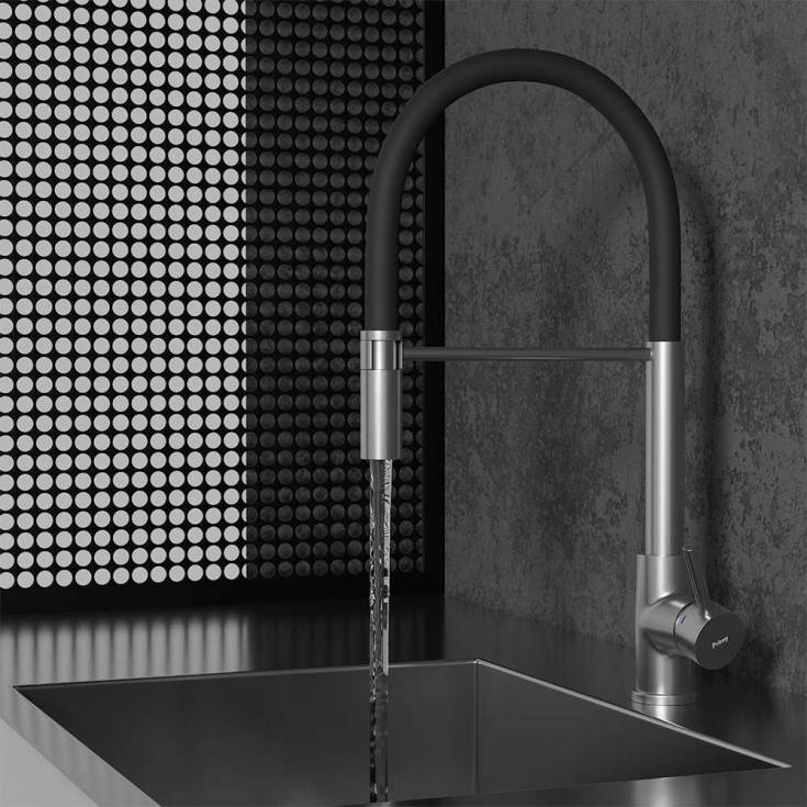 Scandtap Pro køkkenarmatur, udtrækstud, børstet stål