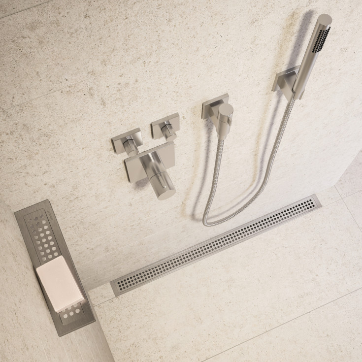 Unidrain 1004 avløpsarmatur, 600 mm, mot bakvegg