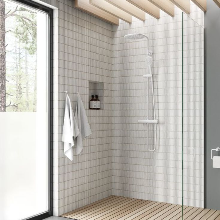 Damixa Silhouet duschset, vattenbesparande, matt vit