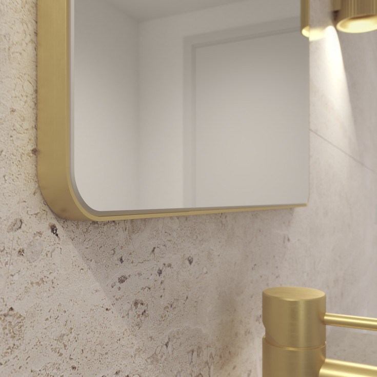 Loevschall Refine Square speil, 45x90 cm, børstet messing