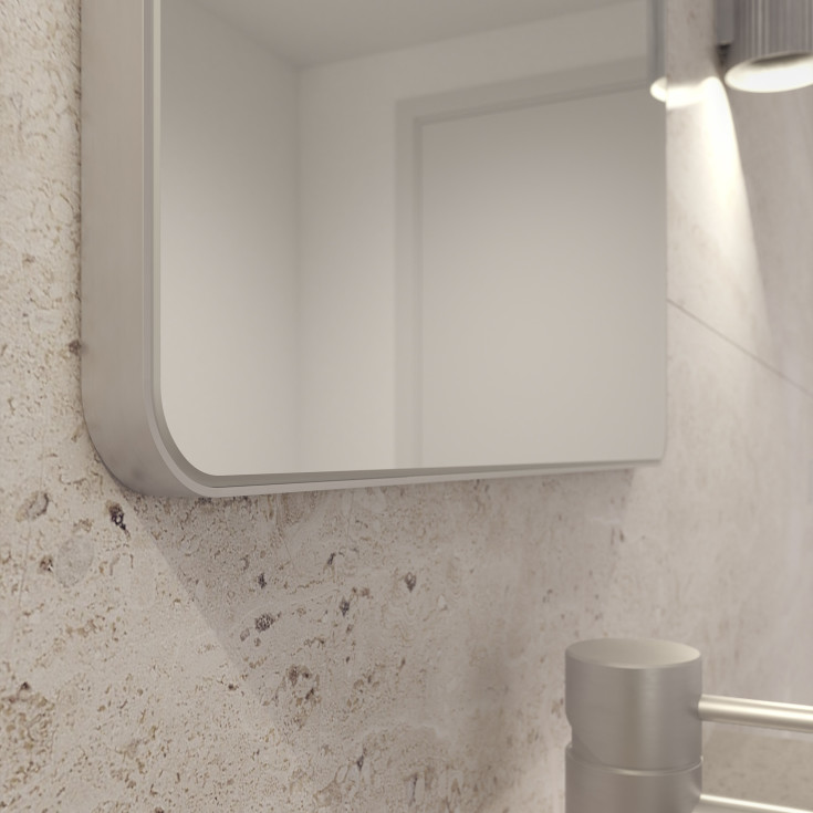Loevschall Refine Square speil, 45x90 cm, børstet aluminium