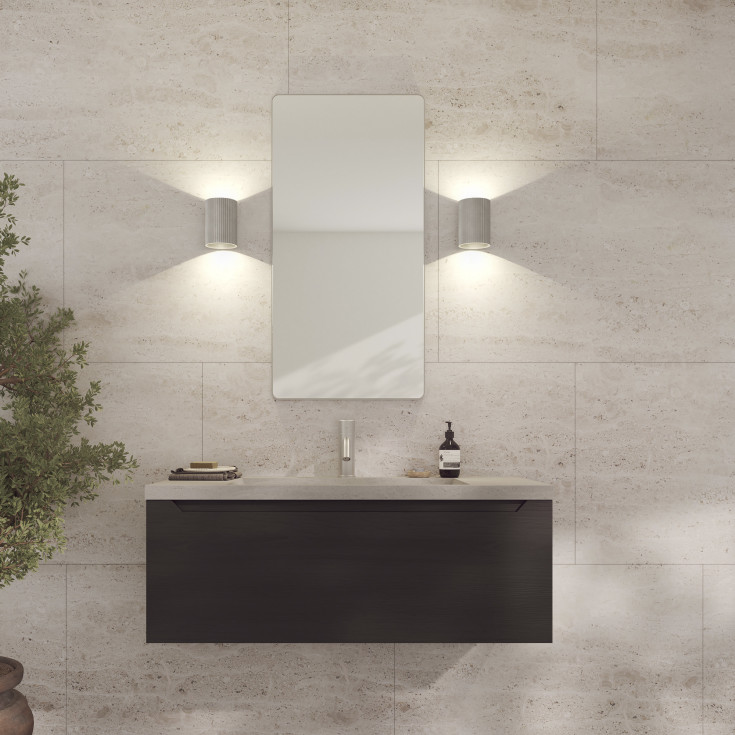 Loevschall Refine Square spegel, 45x90 cm, borstad aluminium