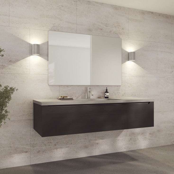 Loevschall Refine Square spejl, 75x120 cm, børstet aluminium