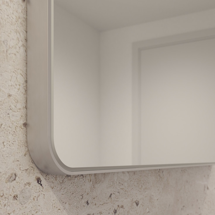 Loevschall Refine Square spejl, 75x120 cm, børstet aluminium