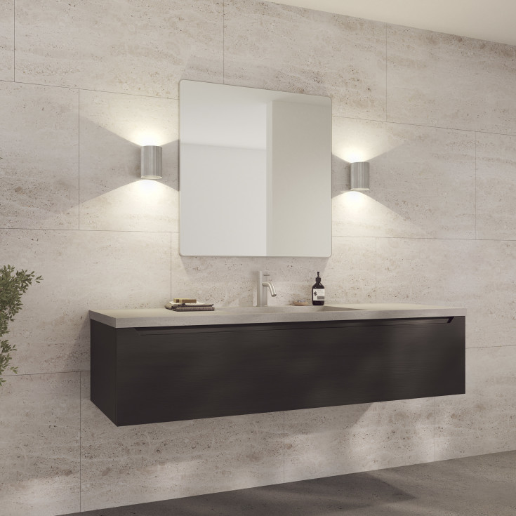 Loevschall Refine Square spegel, 80x80 cm, borstad aluminium