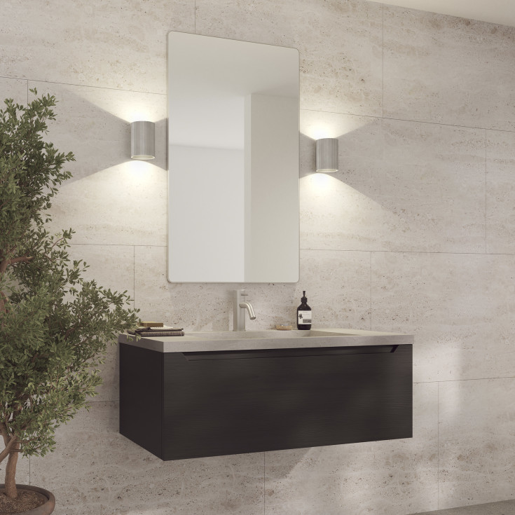 Loevschall Refine Square spegel, 60x100 cm, borstad aluminium