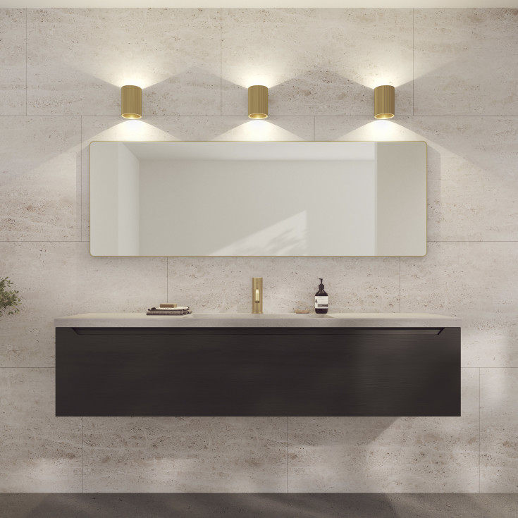 Loevschall Refine Square spegel, 55x160 cm, borstad mässing