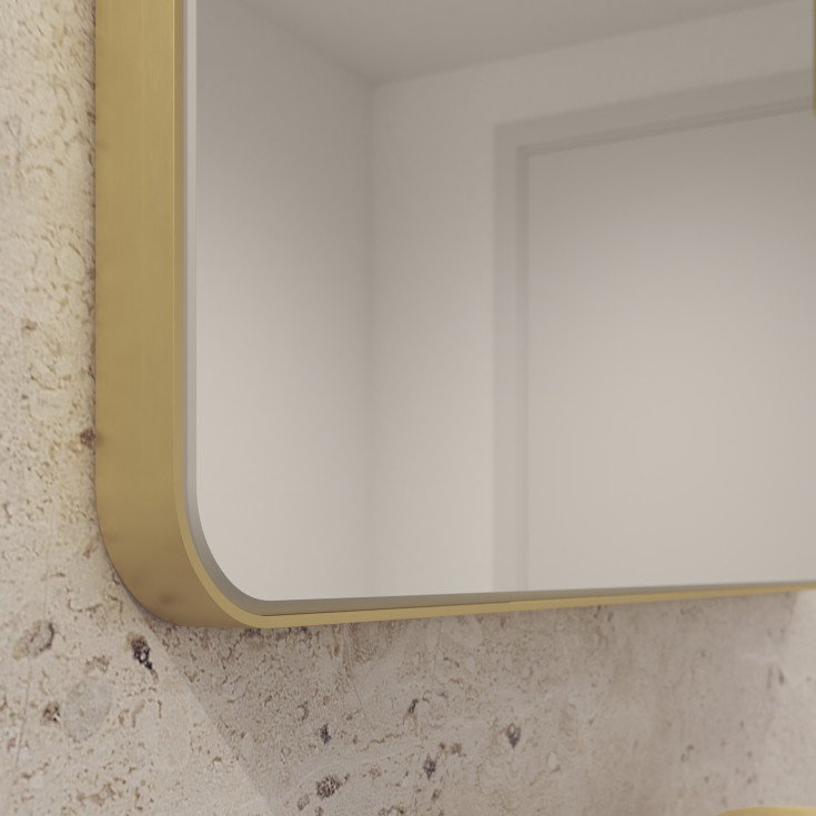 Loevschall Refine Square speil, 55x160 cm, børstet messing