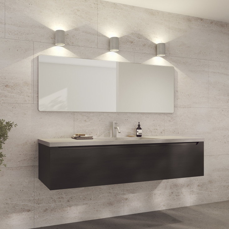 Loevschall Refine Square speil, 55x160 cm, børstet aluminium