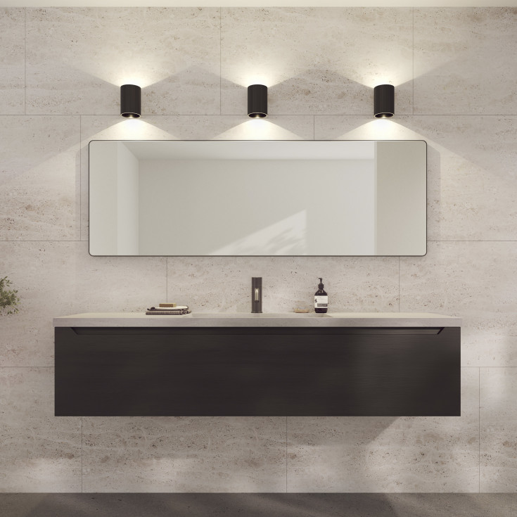 Loevschall Refine Square spegel, 55x160 cm, svart