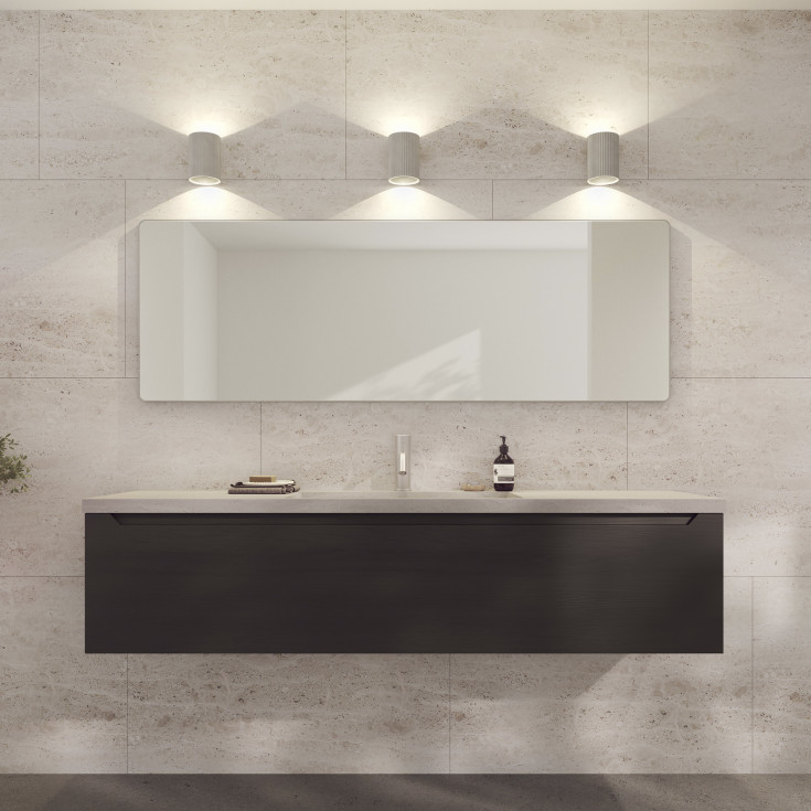 Loevschall Refine Square spejl, 55x160 cm, børstet aluminium