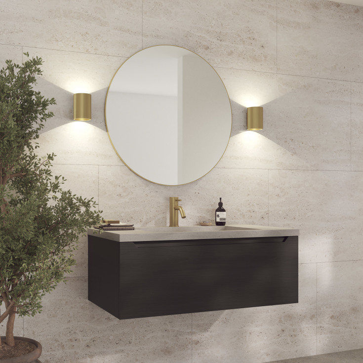 Loevschall Refine Round spejl, Ø80 cm, børstet messing