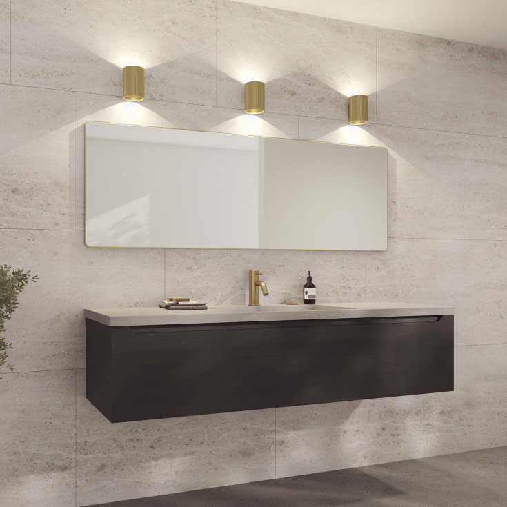 Loevschall Refine Square spejl, 55x160 cm, børstet messing