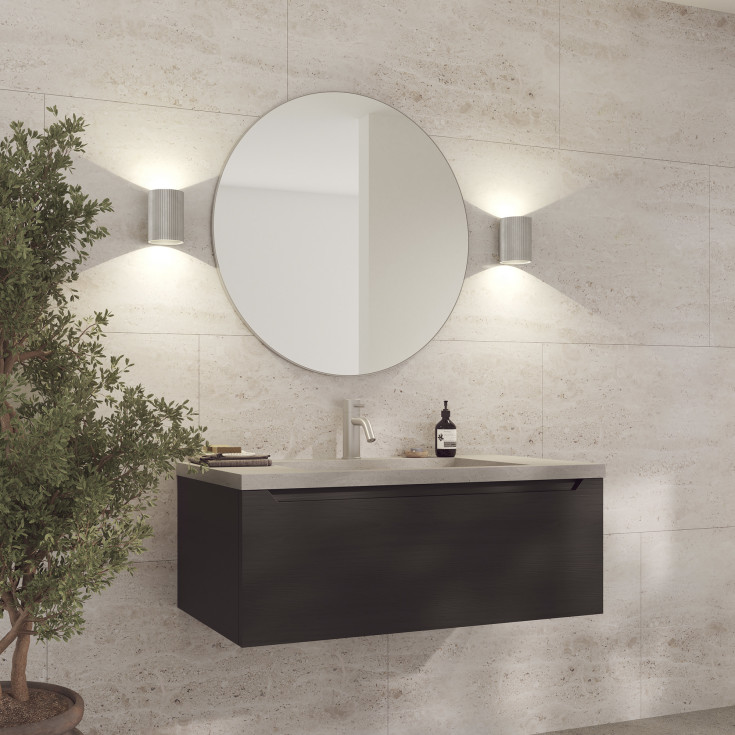 Loevschall Refine Roun speil, Ø80 cm, børstet aluminium