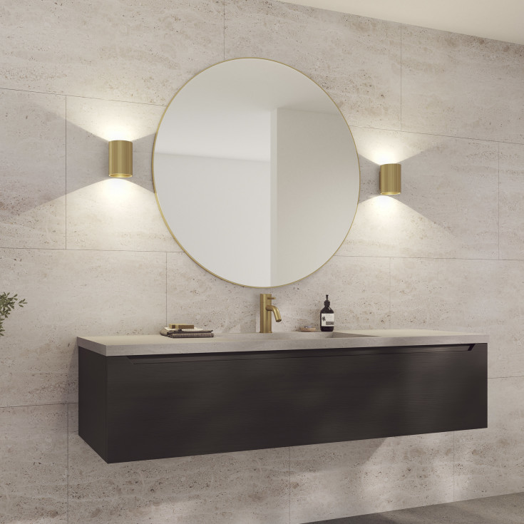 Loevschall Refine Round speil, Ø100 cm, børstet messing