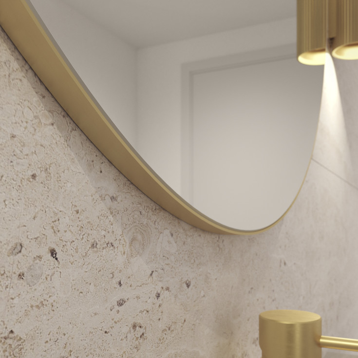 Loevschall Refine Round speil, Ø100 cm, børstet messing