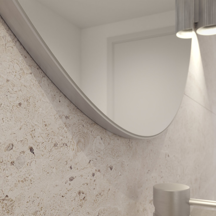 Loevschall Refine Rund spegel, Ø100 cm, borstad aluminium