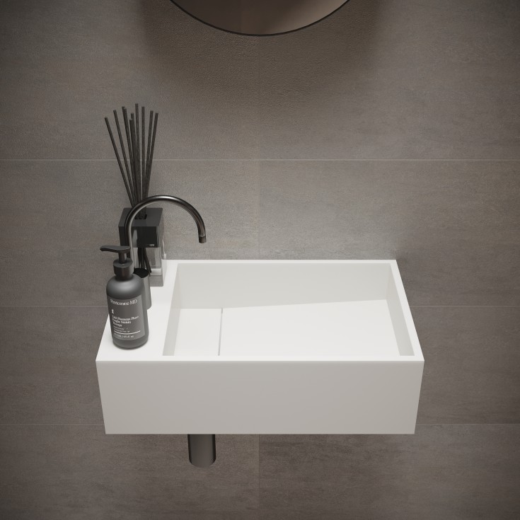 Ideavit SolidCube-50 tvättställ, 50x30 cm, matt vit