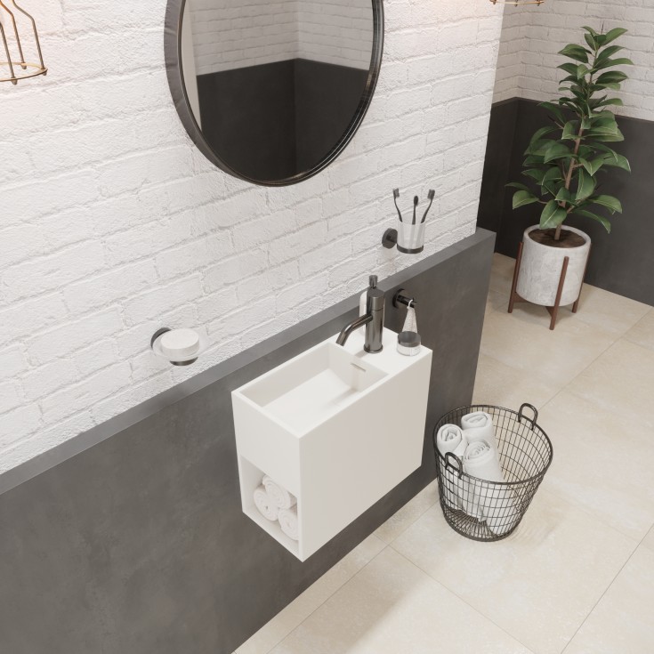 Ideavit SolidWash håndvask, 45x22 cm, mat hvid