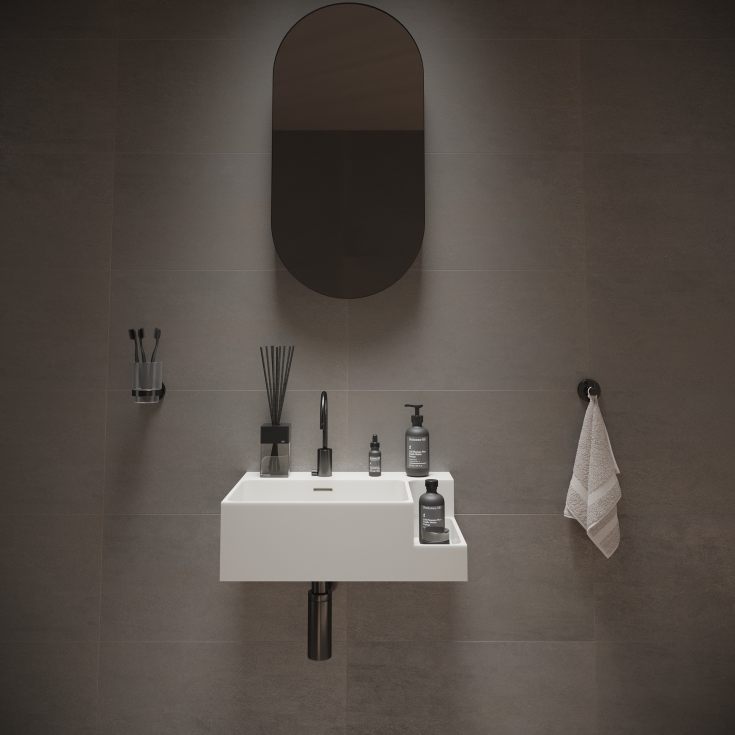 Ideavit SolidDual 1.0 håndvask, 50x36 cm, mat hvid