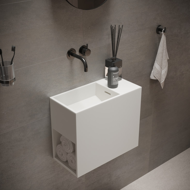 Ideavit SolidWash håndvask, 45x22 cm, mat hvid