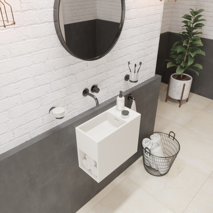 Ideavit SolidWash håndvask, 45x22 cm, mat hvid