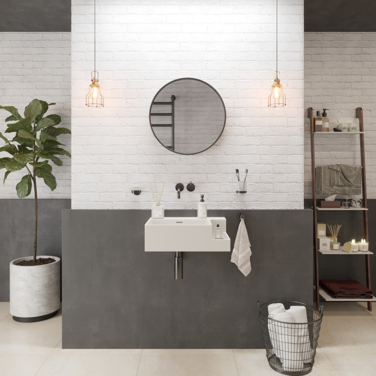 Ideavit SolidDual 1.0 håndvask, 50x36 cm, mat hvid