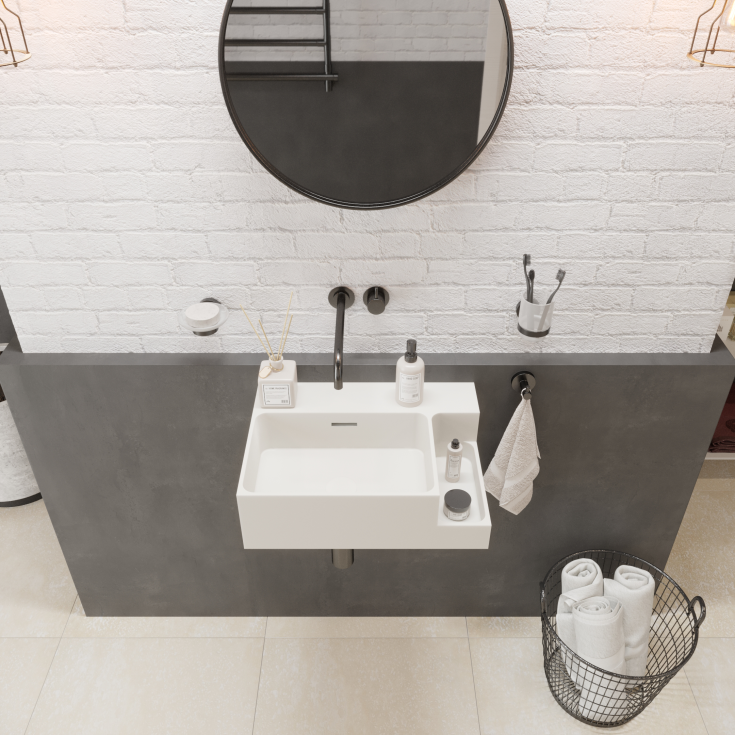 Ideavit SolidDual 1.0 håndvask, 50x36 cm, mat hvid